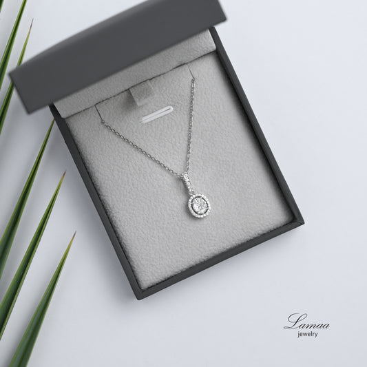 18K WHITE GOLD DIAMOND PENDANT