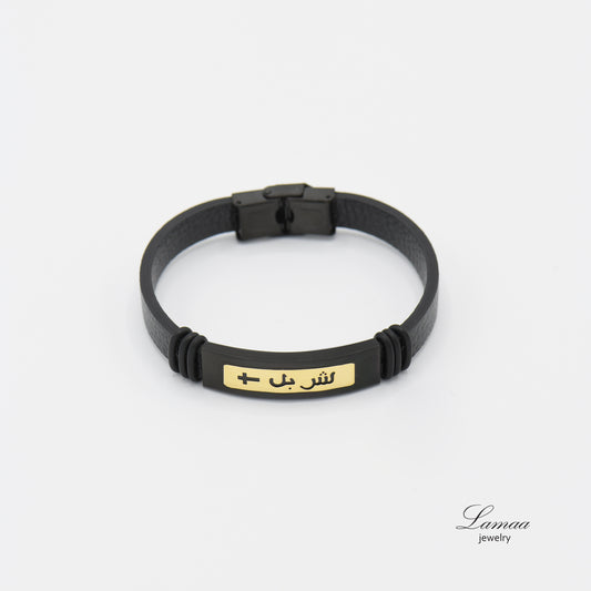 18K GOLD LEATHER BRACELET
