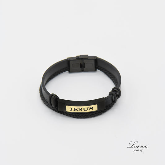 18K GOLD LEATHER BRACELET