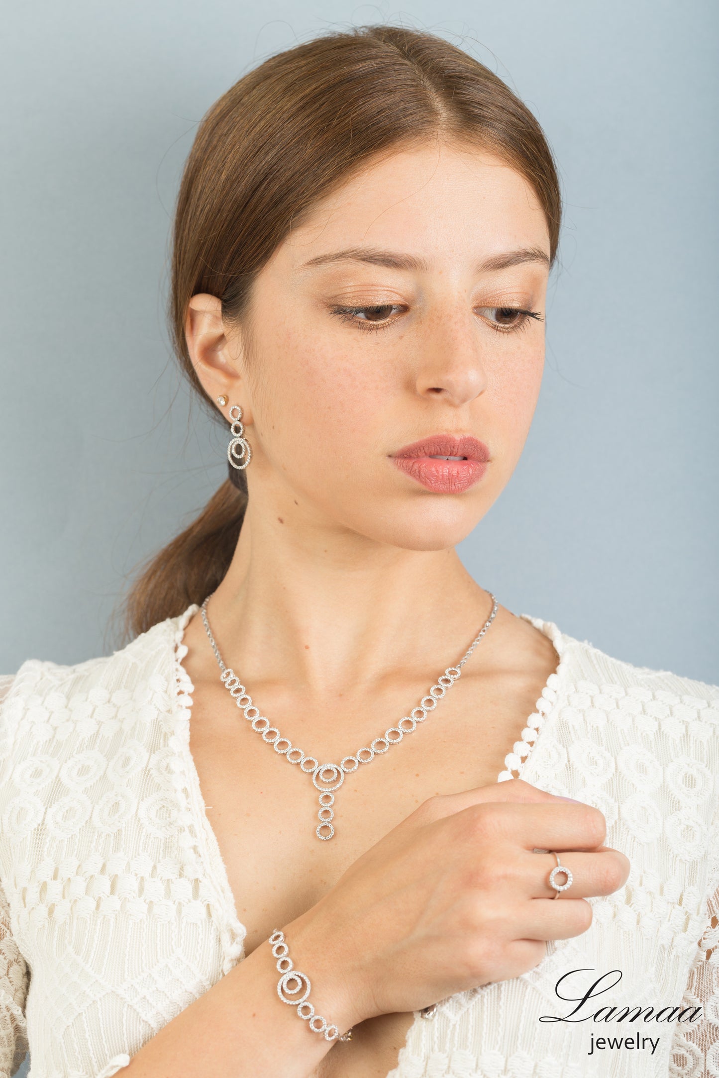 18K WHITE GOLD SET