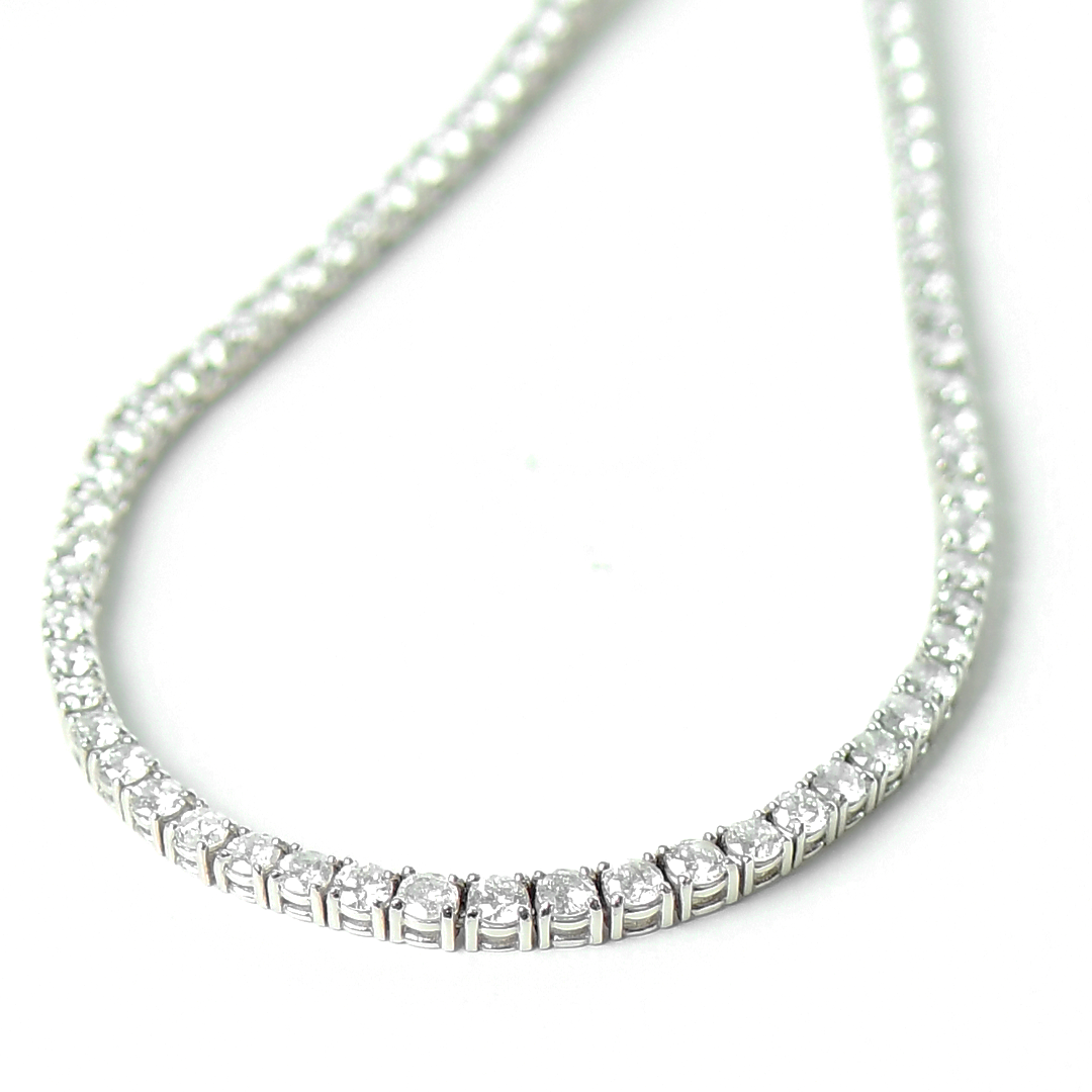18K WHITE GOLD DIAMOND TENNIS NECKLACE