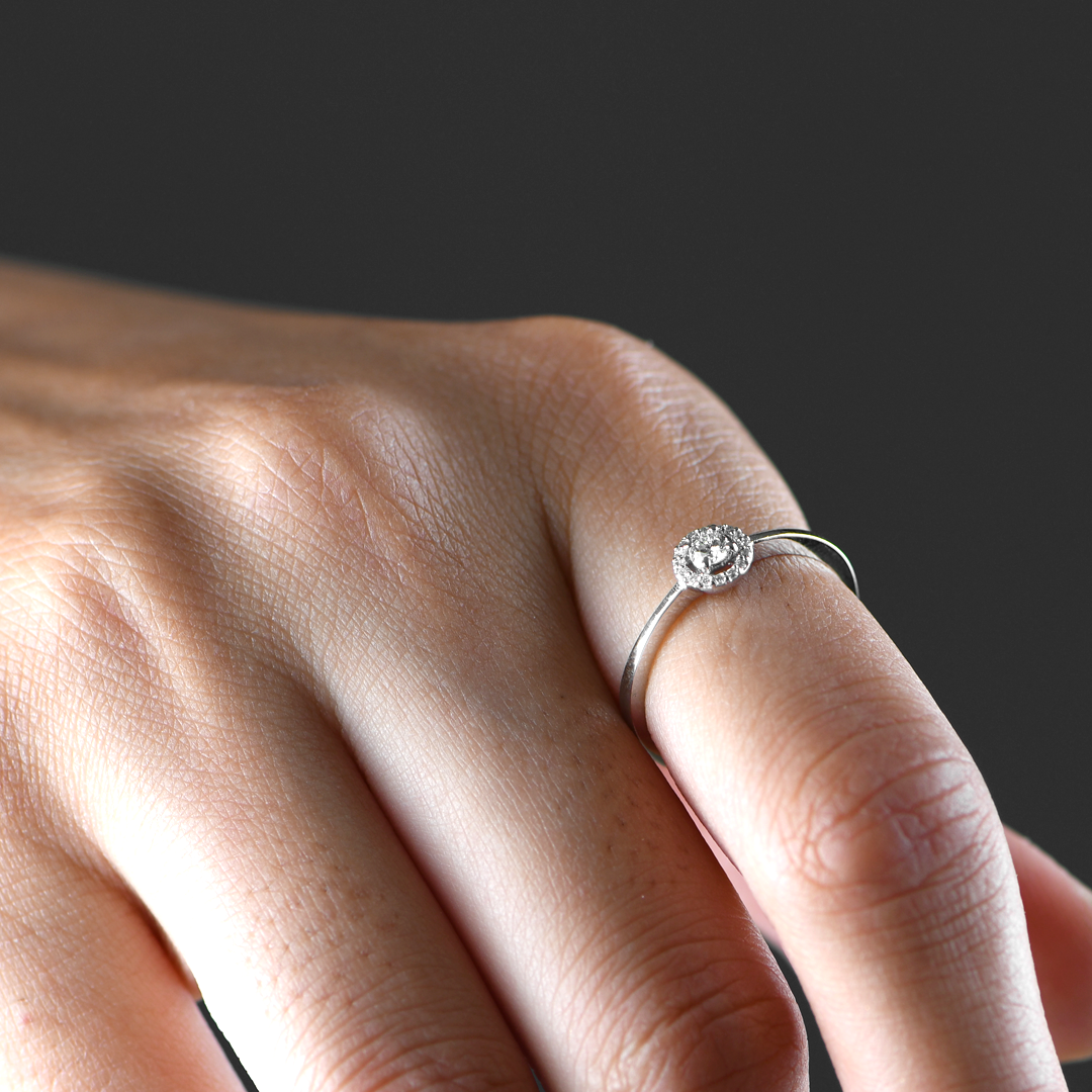 18K WHITE GOLD MINI-SET DIAMOND