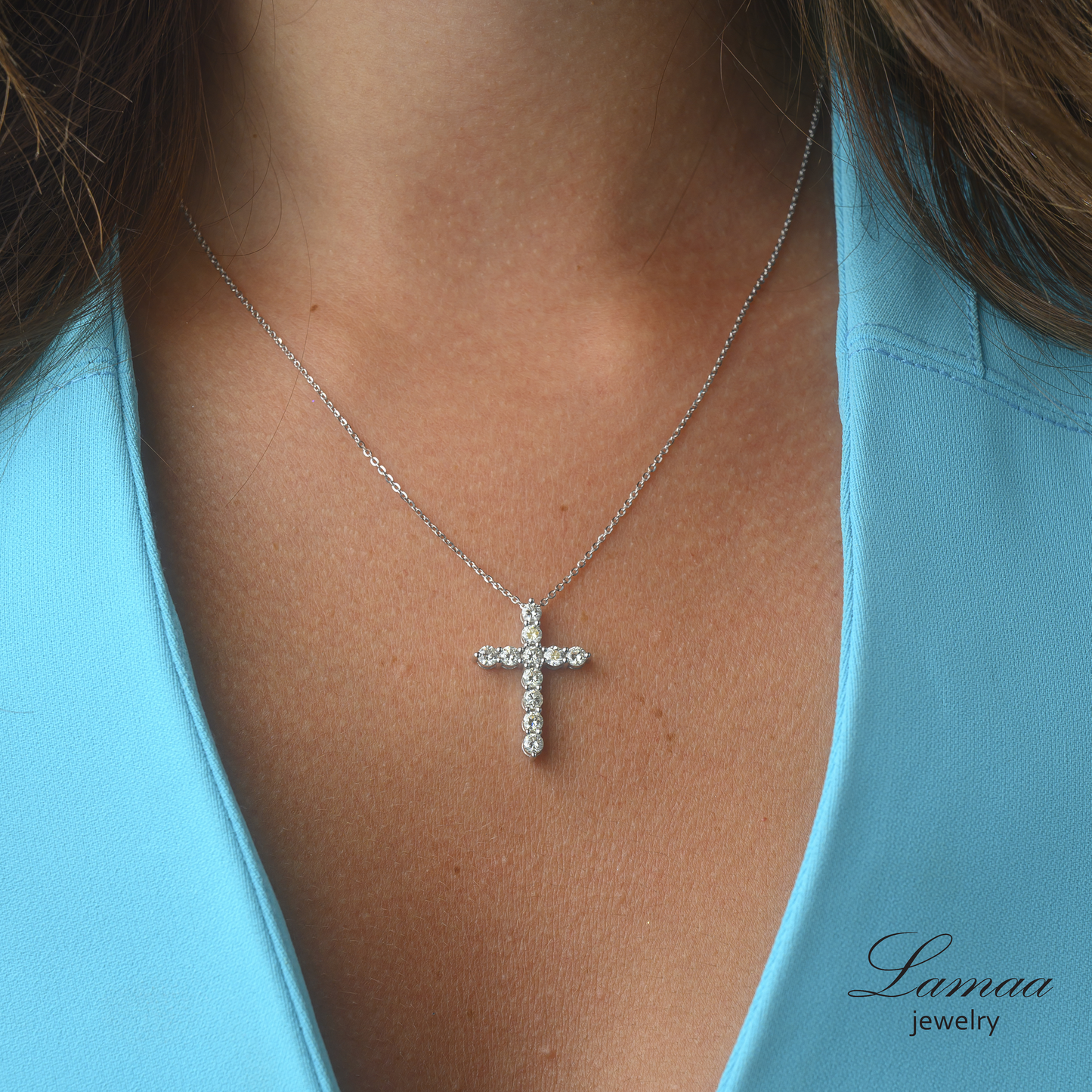 18KT DIAMOND CROSS