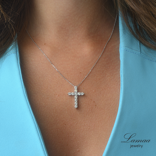 18KT DIAMOND CROSS