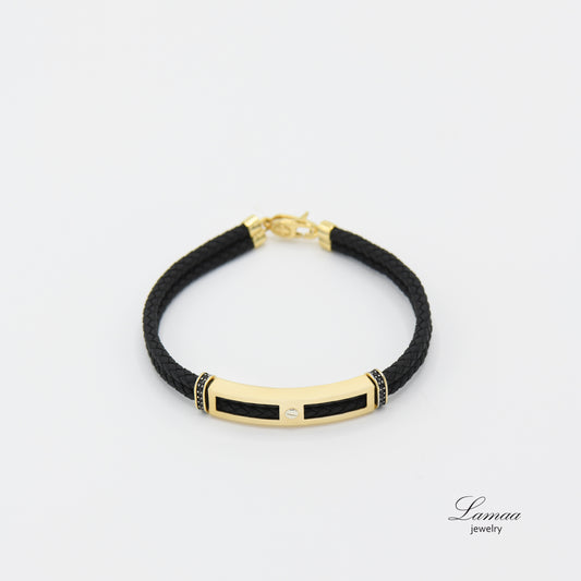 18K GOLD LEATHER BRACELET
