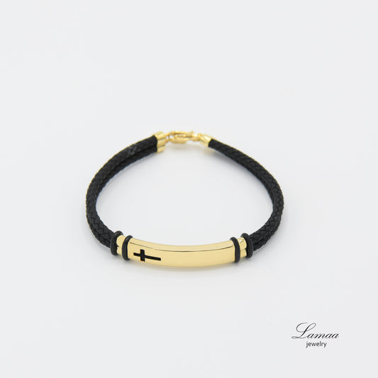 18K GOLD LEATHER BRACELET
