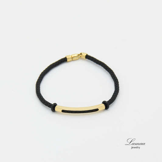 18K GOLD LEATHER BRACELET