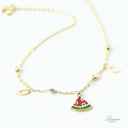 WATERMELON 18K GOLD ANKLET